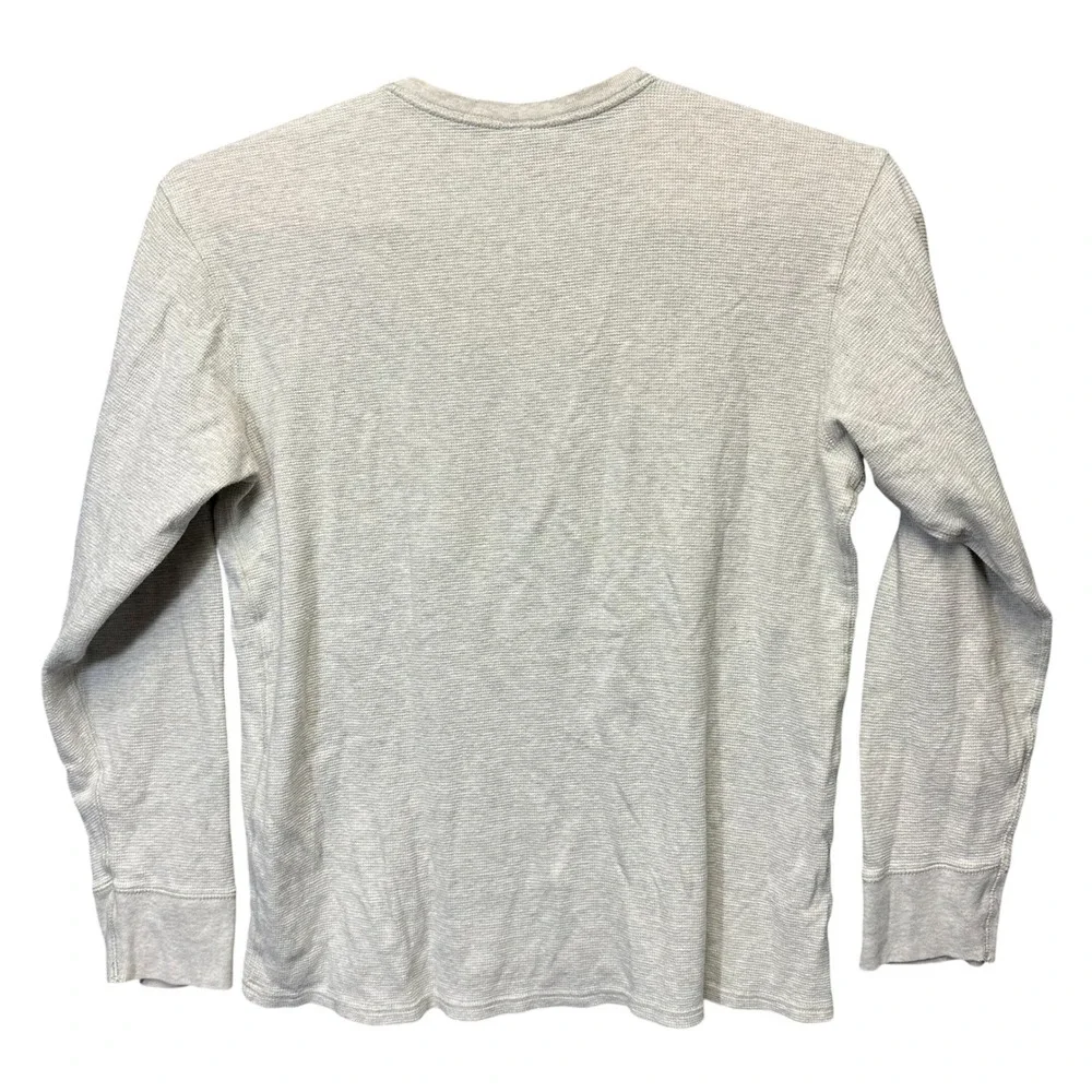 Polo Ralph Lauren Mens XL Grey Waffle Knit Thermal Henley Sleepwear Shirt L/S